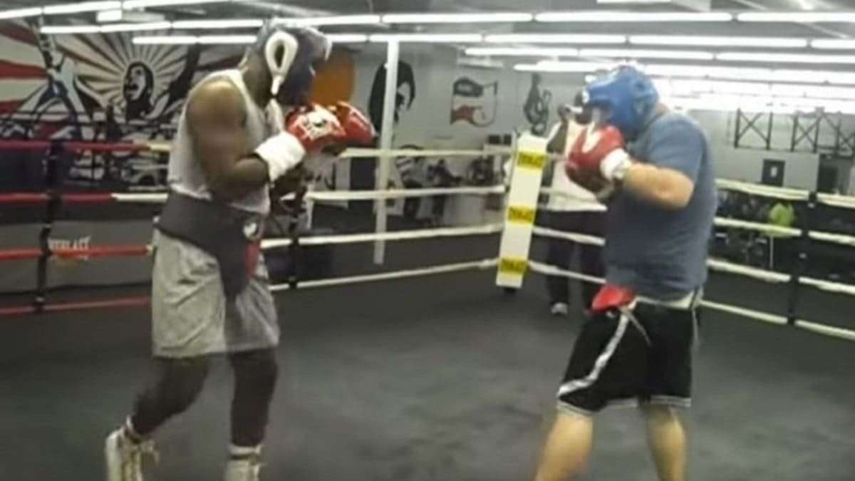 Evander Holyfield sparring Andy Ruiz Jr